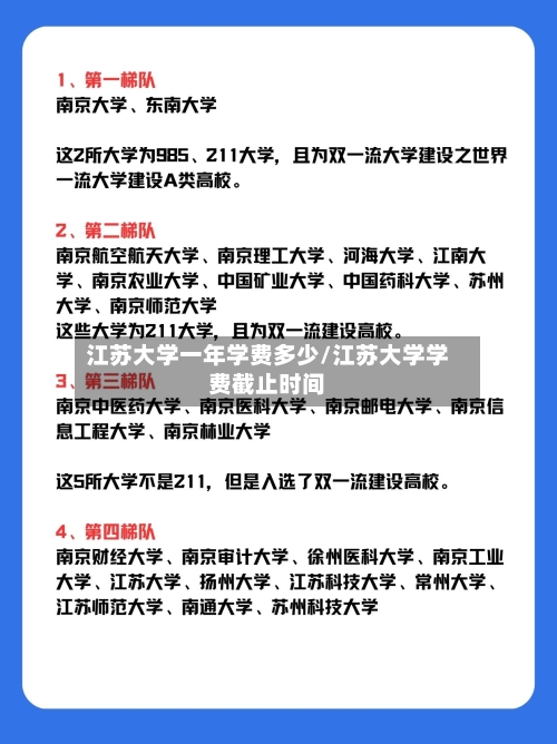 江苏大学一年学费多少/江苏大学学费截止时间