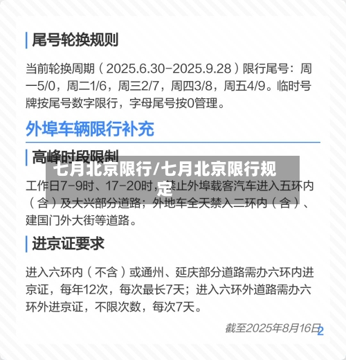 七月北京限行/七月北京限行规定