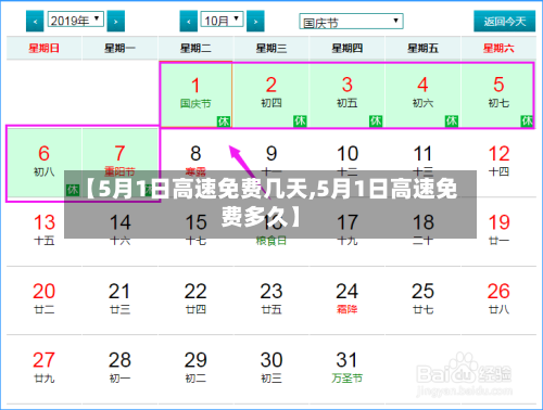 【5月1日高速免费几天,5月1日高速免费多久】-第2张图片
