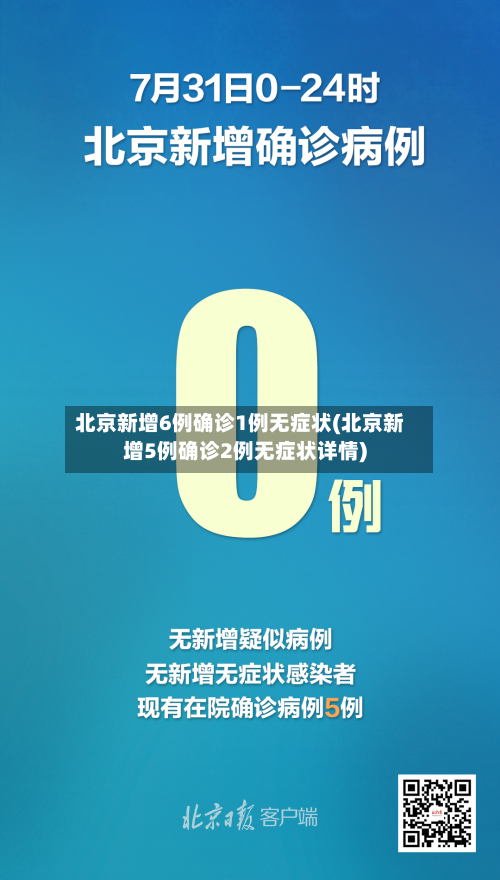 北京新增6例确诊1例无症状(北京新增5例确诊2例无症状详情)