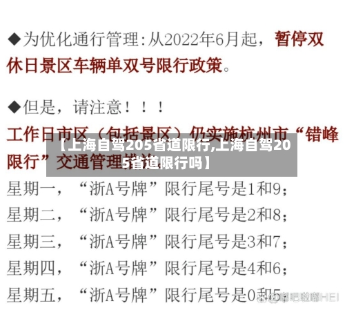 【上海自驾205省道限行,上海自驾205省道限行吗】