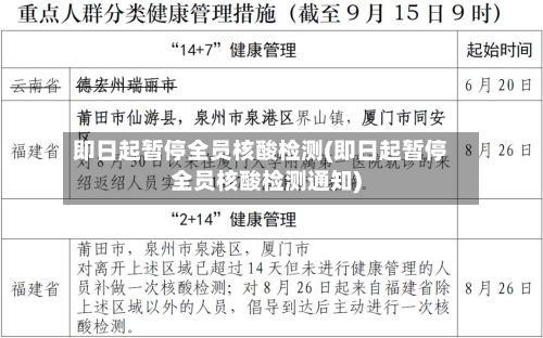 即日起暂停全员核酸检测(即日起暂停全员核酸检测通知)