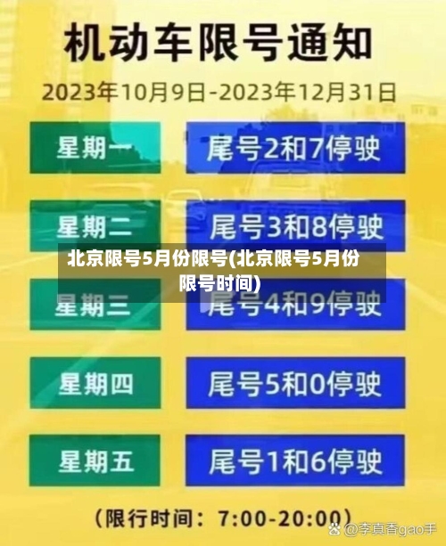 北京限号5月份限号(北京限号5月份限号时间)