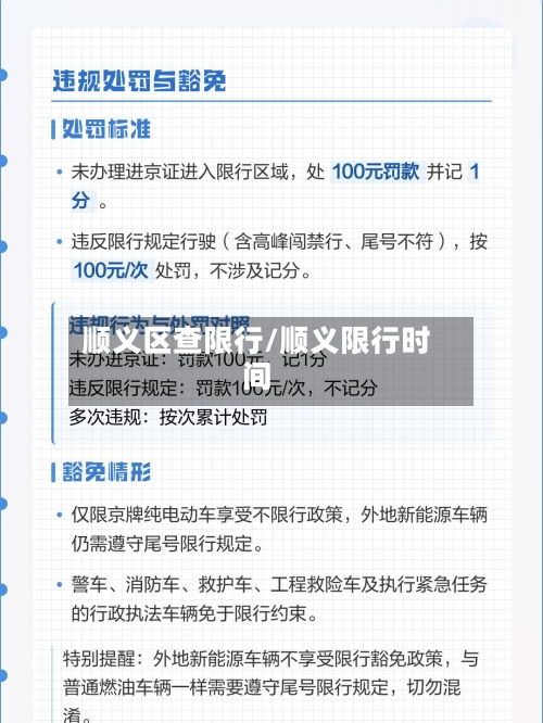 顺义区查限行/顺义限行时间-第3张图片