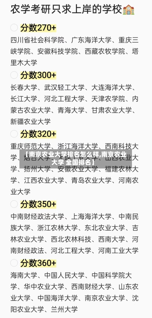 【南京农业大学排名怎么样,南京农业大学 全国排名】
