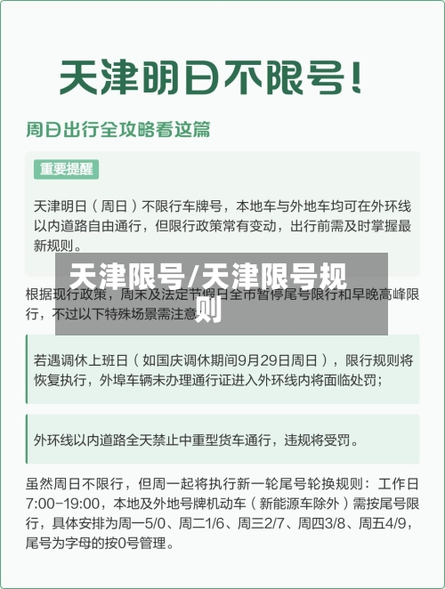 天津限号/天津限号规则