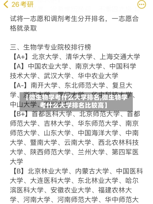 【微生物学考什么大学排名,微生物学考什么大学排名比较高】-第2张图片