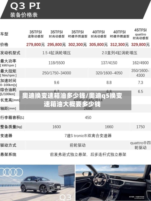 奥迪换变速箱油多少钱/奥迪q5换变速箱油大概要多少钱