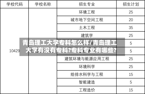 青岛理工大学专科怎么样/青岛理工大学有没有专科?专科专业有哪些?-第2张图片