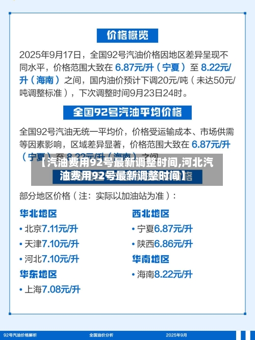 【汽油费用92号最新调整时间,河北汽油费用92号最新调整时间】