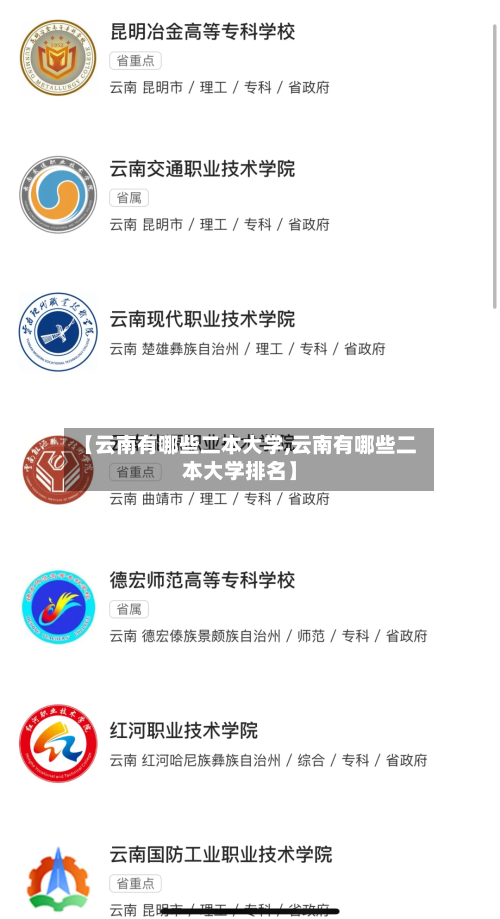 【云南有哪些二本大学,云南有哪些二本大学排名】-第3张图片