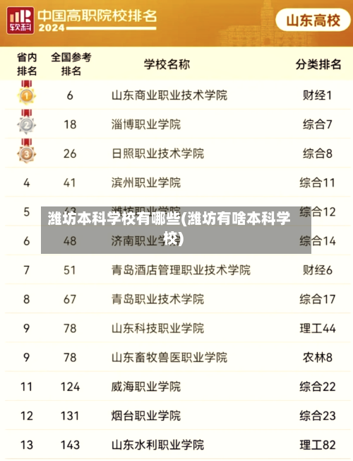 潍坊本科学校有哪些(潍坊有啥本科学校)