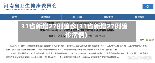 31省新增27例确诊(31省新增27例确诊病例)