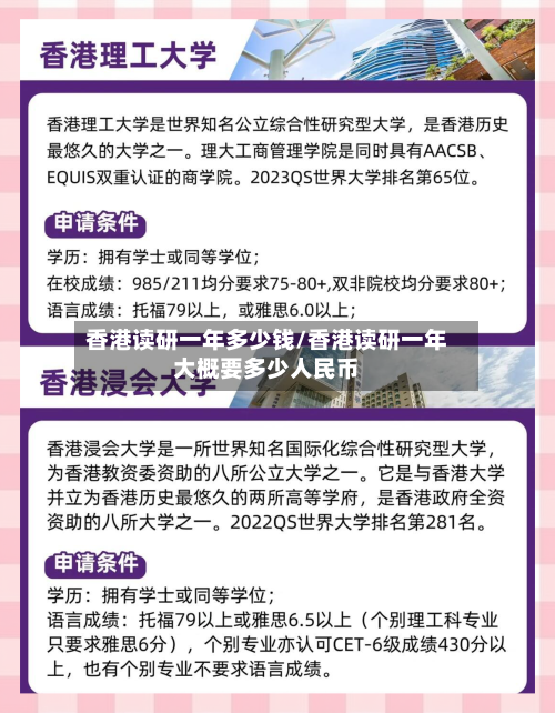 香港读研一年多少钱/香港读研一年大概要多少人民币-第3张图片