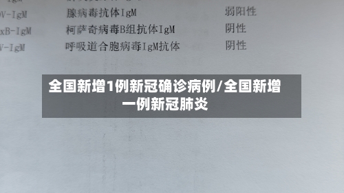 全国新增1例新冠确诊病例/全国新增一例新冠肺炎-第2张图片